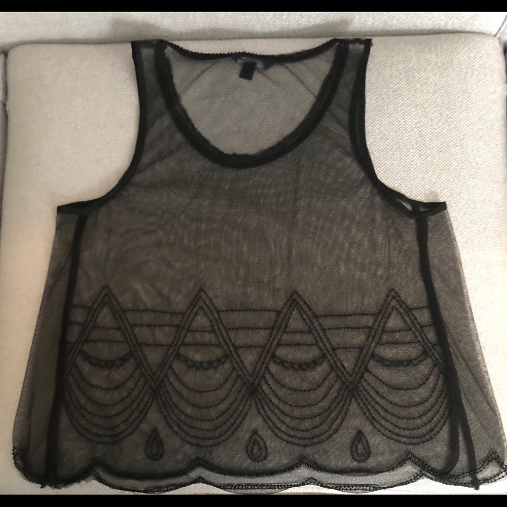 American Eagle Beaded Scallop Top